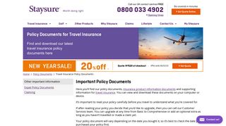 
Policy Documents for Travel Insurance & IPIDs | Staysure  
