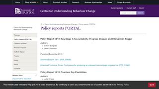 
                            9. Policy reports PORTAL | Centre for Understanding Behaviour Change ... - Bristol Portal