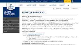 
Political Science 101 - Cerritos College  
