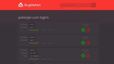polwizjer.com passwords - BugMeNot