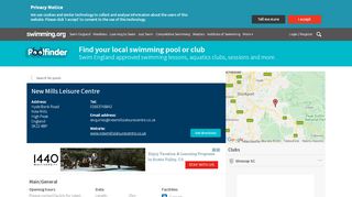 Poolfinder | New Mills Leisure Centre - Swimming.org - New Mills Leisure Centre Portal