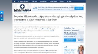 
                            1. Popular Micromedex App starts charging subscription fee, but ... - Www Micromedex Com Portal
