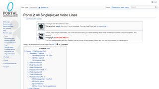 
                            2. Portal 2 All Singleplayer Voice Lines - Portal Wiki - Portal 2 Lines