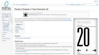 
                            1. Portal 2 Chapter 4 Test Chamber 20 - Portal Wiki - Portal 2 20