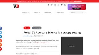 
                            7. Portal 2's Aperture Science is a crappy setting | VentureBeat - Portal 2 Outside Aperture