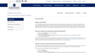 Portal FAQ - Grayson College - Grayson County College Portal