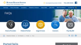 Portal FAQs | My BMH Health - Butler Health System - Butler Health System Patient Portal