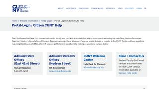 
                            6. Portal-Login / Citizen CUNY Help – The City University of New ... - Queens College Cuny Portal Portal