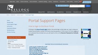 Portal Support Pages | Kellogg Community College - Kcc Student Portal