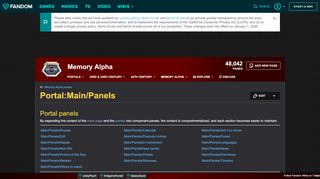 
                            4. Portal:Main/Panels | Memory Alpha | FANDOM powered by Wikia - Portal Uss