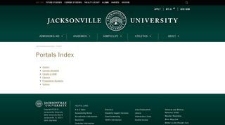 Portals Index | Jacksonville University in Jacksonville, Fla. - Www Ju Edu Portal