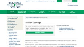 Position Openings | Delaware Technical Community College