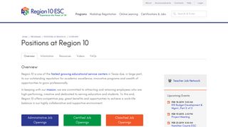 
                            8. Positions at Region 10 - Overview - Region 10 Website - Teacher Job Network Admin Portal