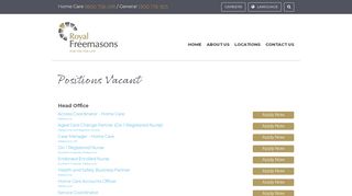 
                            9. Positions Vacant - Royal Freemasons - Royal Freemasons Employee Portal