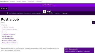 Post a Job - NYU - Careernet Nyu Portal