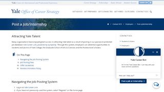 
                            5. Post a Job/Internship | Office of Career Strategy | Yale University - Yale Job Portal