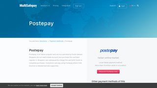 
                            8. Postepay: Italian payment method for your ... - MultiSafepay - Login Postepay Evolution