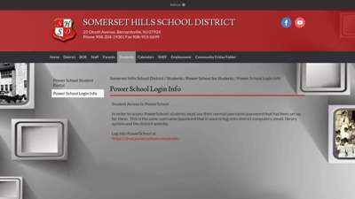 
Power School Login Info - Somerset Hills School District
