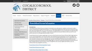 
                            1. PowerSchool Access Information - Cocalico School District - Powerschool Cocalico Parent Portal