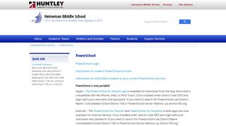 
PowerSchool - Huntley Community School District 158

