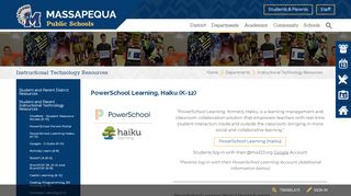 
                            2. PowerSchool Learning (Haiku) - Massapequa Public Schools - Haiku Google Apps Portal