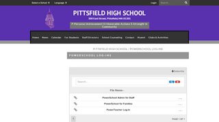 
PowerSchool log-ins - Pittsfield High School
