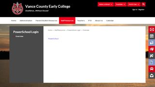 
PowerSchool Login / Overview - Vance County Schools
