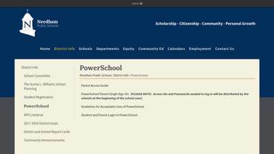 PowerSchool - Needham Public Schools