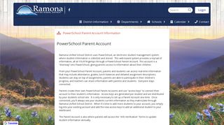 
PowerSchool Parent Account - Ramona Unified School District
