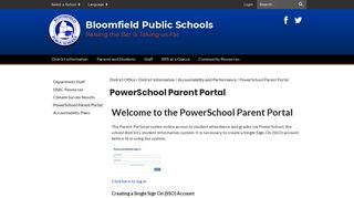 PowerSchool Parent Portal - District Office - Bloomfield Public Schools - Bloomfield Hills Parent Portal
