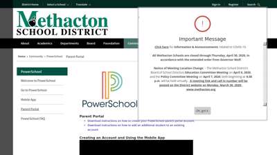 PowerSchool / Parent Portal - methacton.org