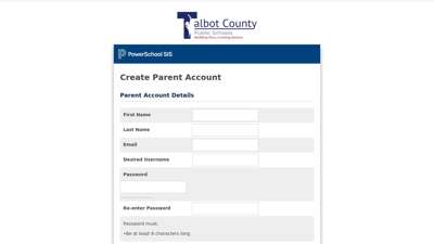 PowerSchool: Parent Sign In - Talbot County Public Schools