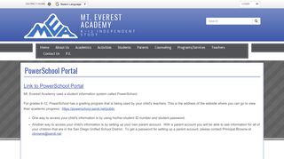 
                            5. PowerSchool Portal | Mt. Everest Academy - Powerschool Student Portal Patterson Ca