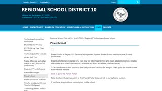 
PowerSchool - Regional School District 10

