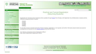 
                            5. Practical and Tutorial Registration for Computing Science, University ... - Stirling Portal Succeed