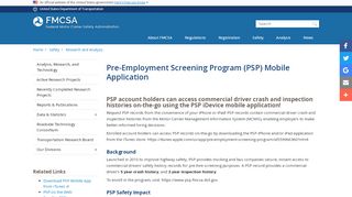 
                            4. Pre-Employment Screening Program (PSP) Mobile ... - FMCSA - Www Psp Fmcsa Dot Gov Psp Mc Portal Aspx