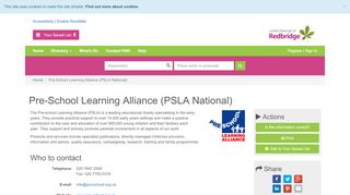 
                            7. Pre-School Learning Alliance (PSLA National) | Redbridge ... - Pre School Learning Alliance Email Portal