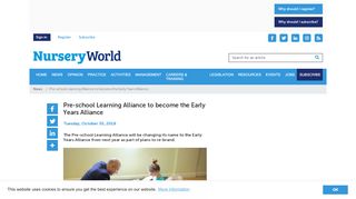 
                            8. Pre-school Learning Alliance to become the Early Years ... - Pre School Learning Alliance Email Portal