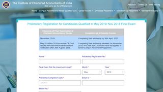 
                            7. Preliminary Registration - ICAI | CMI&B PLACEMENTS - Icai Campus Placement Portal