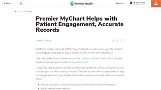 
                            8. Premier MyChart Helps with Patient Engagement, Accurate Records - Premier Obgyn Patient Portal