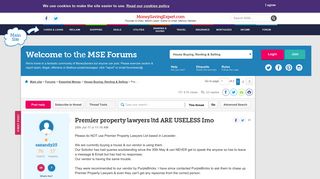 
Premier property lawyers ltd ARE USELESS Imo - MoneySavingExpert ...  
