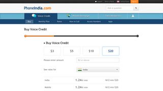 
                            3. Prepaid credit to call India 1.2¢/min | PhoneIndia.com - Phone India Login