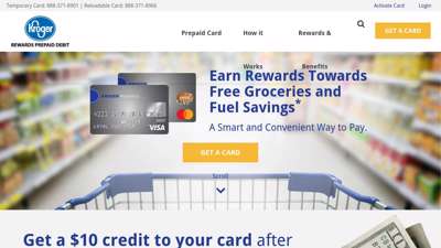 Prepaid Debit Card  Kroger REWARDS Prepaid Visa