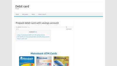 Prepaid debit card with savings account - Debit card
