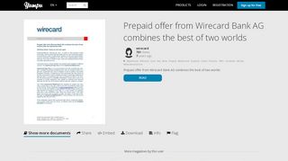
                            8. Prepaid offer from Wirecard Bank AG combines the best of two ... - Mywirecard 2go Visa Portal