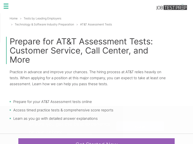 
                            3. Prepare Online for AT&T Assessment Test