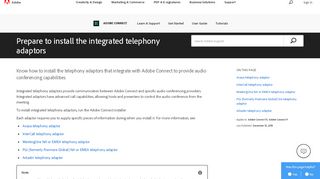 
Prepare to install the integrated telephony adaptors  
