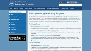 
                            2. Prescription Drug Monitoring Program: Department of Health - Ri Pmp Portal
