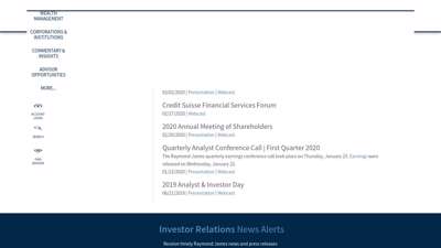 Presentations and Webcasts - Investor Relations  Raymond ...