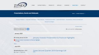5. Presentations, Events and Webcasts - Zynex Medical - Zynex Portal
